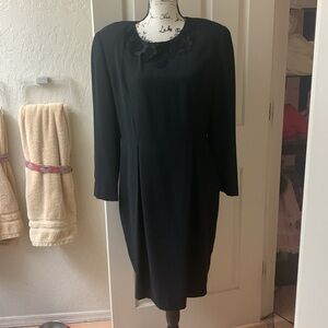 Ms. Chaus Formal Long Sleeve Black Dress